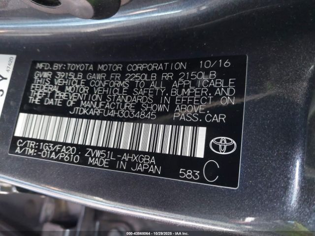 2017 TOYOTA PRIUS JTDKARFU4H3034845 Photo 8