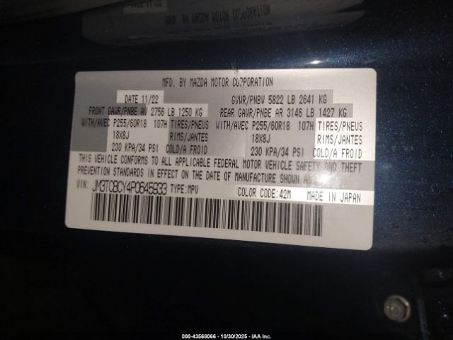 2023 MAZDA CX-9 JM3TCBCY4P0645933 Photo 8