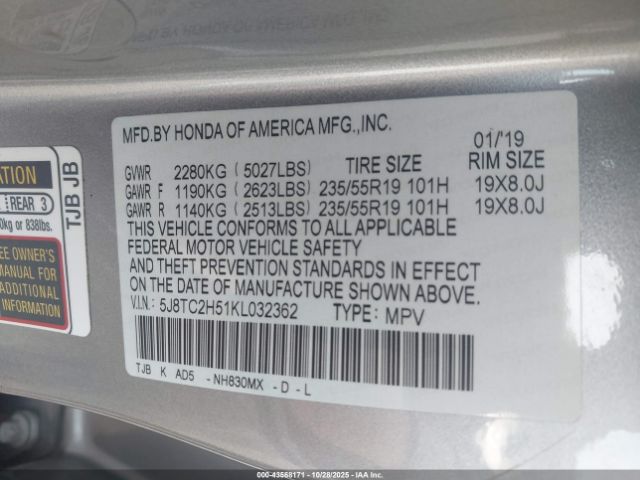 2019 ACURA RDX 5J8TC2H51KL032362 Photo 8