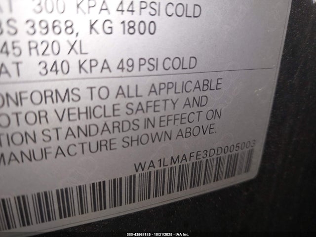 2013 AUDI Q7 WA1LMAFE3DD005003 Photo 8