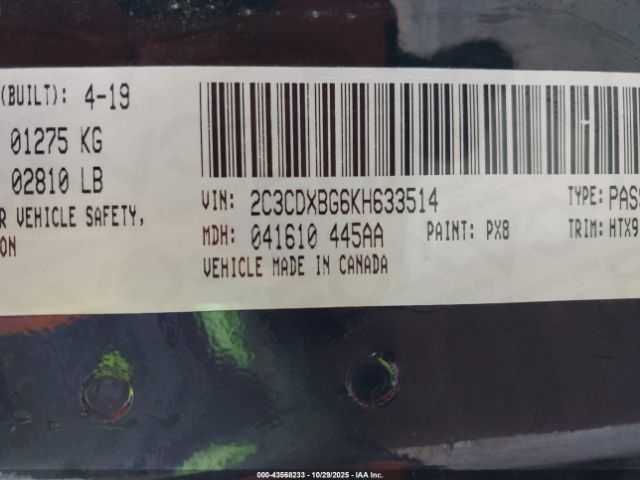 2019 DODGE CHARGER 2C3CDXBG6KH633514 Photo 8