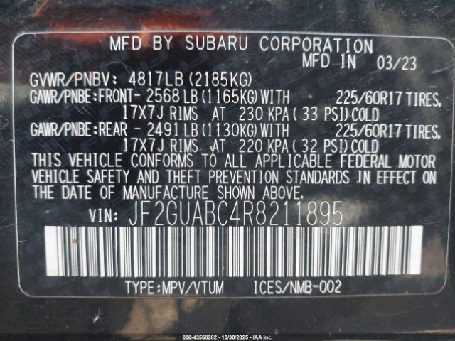 2024 SUBARU CROSSTREK JF2GUABC4R8211895 Photo 8