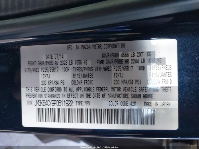 2015 MAZDA CX-5 JM3KE4CY9F0511922 Photo 8