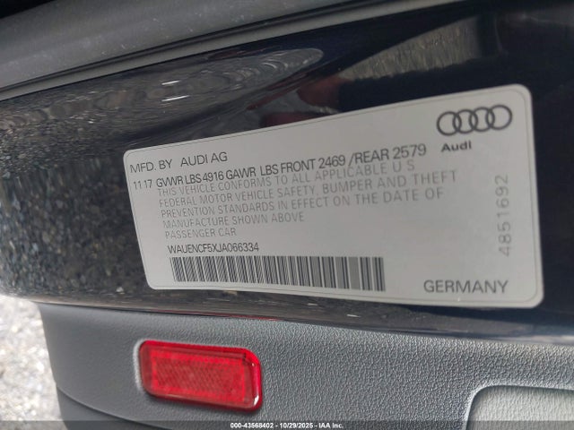 2018 AUDI A5 WAUENCF5XJA066334 Photo 8