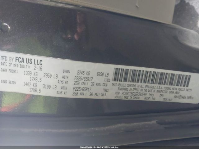 2016 CHRYSLER TOWN & COUNTRY 2C4RC1BG6GR303797 Photo 8