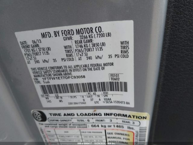 2013 FORD F-150 1FTFW1ET7DFC93058 Photo 8