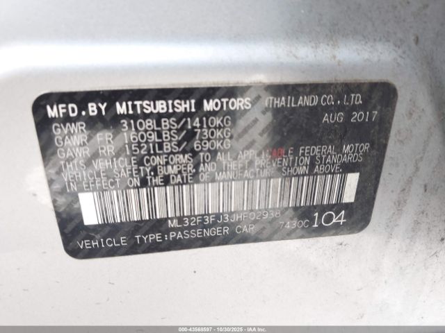 2018 MITSUBISHI MIRAGE G4 ML32F3FJ3JHF02938 Photo 8