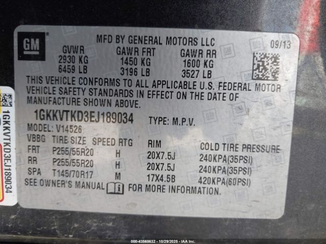 2014 GMC ACADIA 1GKKVTKD3EJ189034 Photo 8