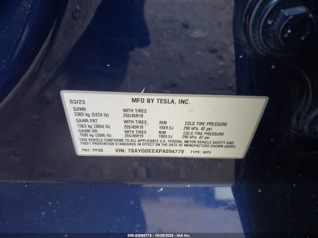 2023 TESLA MODEL Y 7SAYGDEEXPA094779 Photo 8
