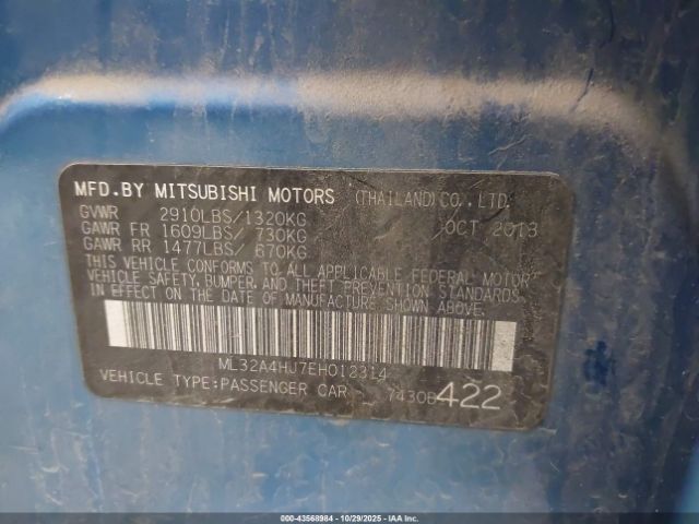 2014 MITSUBISHI MIRAGE ML32A4HJ7EH012314 Photo 8
