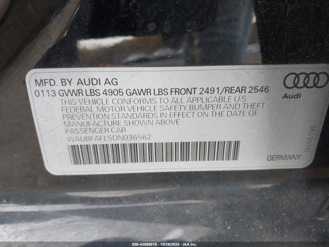 2013 AUDI A4 WAUBFAFL5DN036562 Photo 8