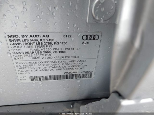 2022 AUDI Q5 WA1GAAFY1N2061393 Photo 8