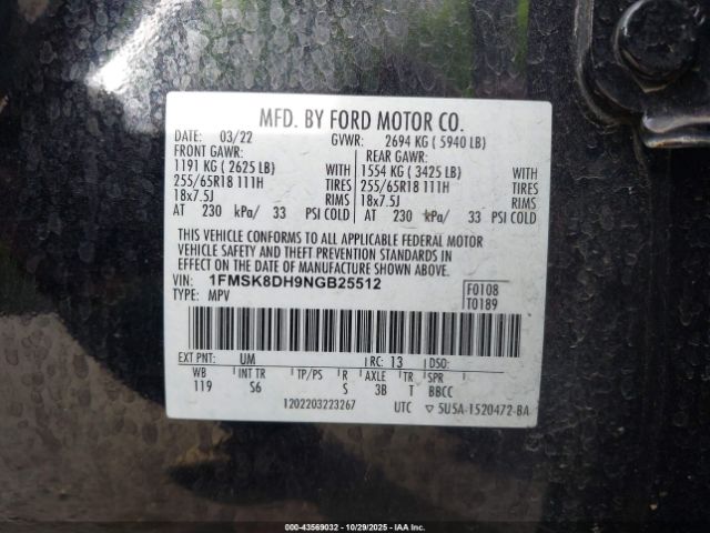 2022 FORD EXPLORER 1FMSK8DH9NGB25512 Photo 8