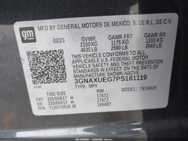 2023 CHEVROLET EQUINOX 3GNAXUEG7PS181119 Photo 8
