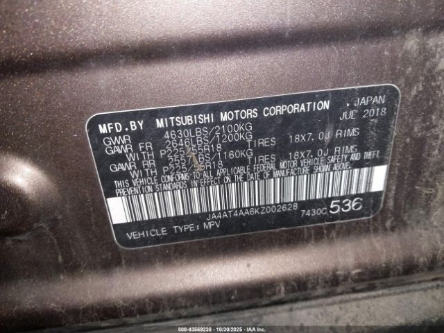 2019 MITSUBISHI ECLIPSE CROSS JA4AT4AA6KZ002628 Photo 8