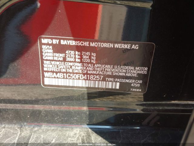 2015 BMW 435I GRAN COUPE WBA4B1C50FD418257 Photo 8