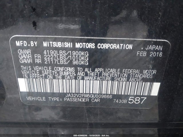 2016 MITSUBISHI LANCER JA32V2FW5GU009666 Photo 8