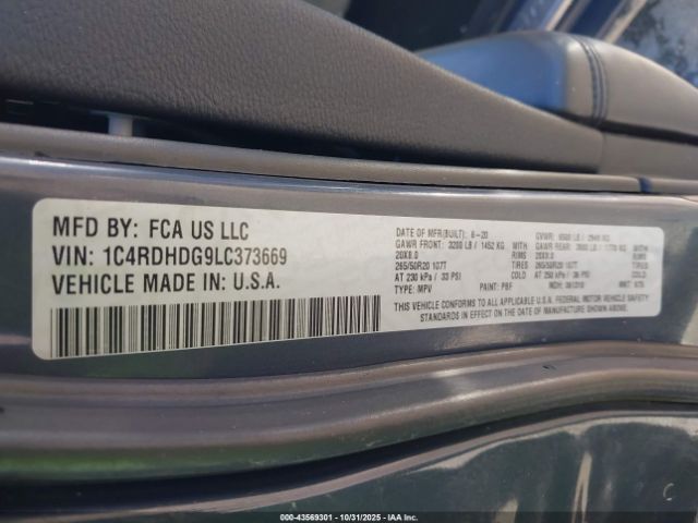 2020 DODGE DURANGO 1C4RDHDG9LC373669 Photo 8