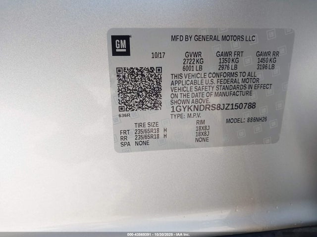 2018 CADILLAC XT5 1GYKNDRS8JZ150788 Photo 8