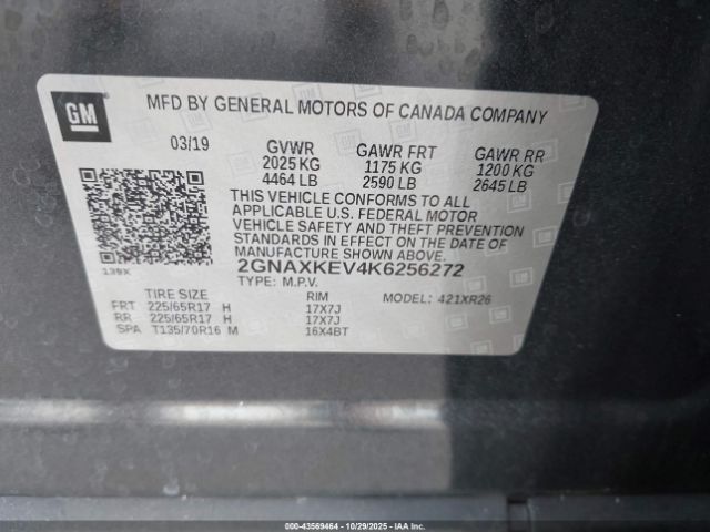 2019 CHEVROLET EQUINOX 2GNAXKEV4K6256272 Photo 8