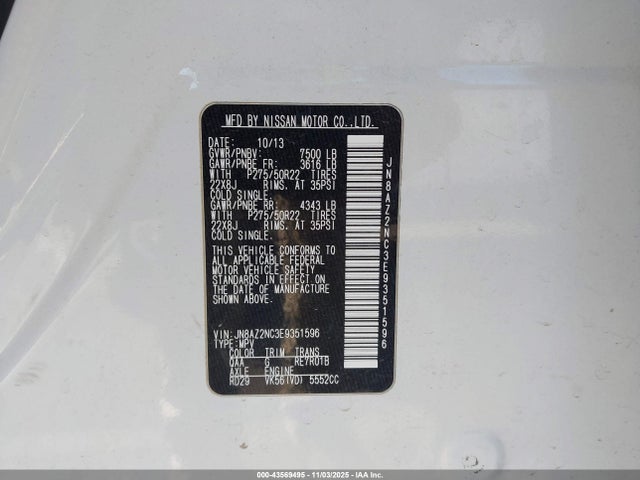 Infiniti QX80 2014 JN8AZ2NC3E9351596 Image 9
