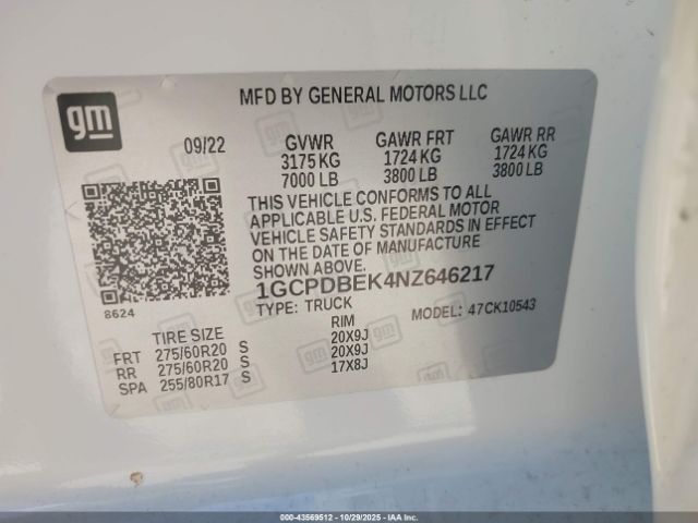 2022 CHEVROLET SILVERADO 1500 1GCPDBEK4NZ646217 Photo 8