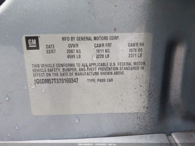 2007 CADILLAC CTS 1G6DM57T370169347 Photo 8