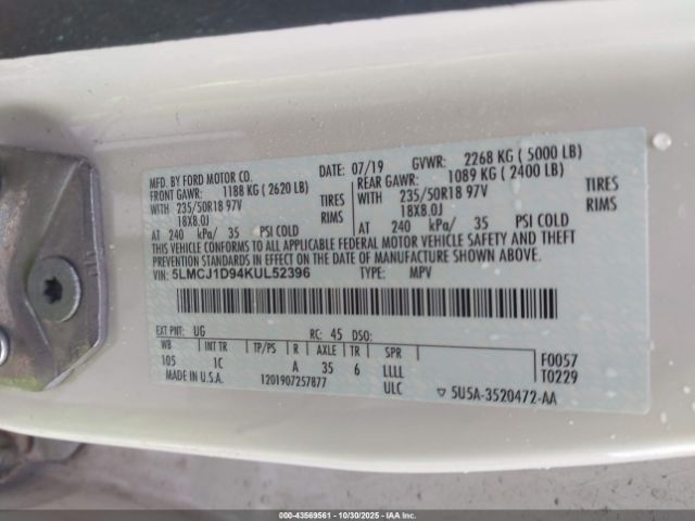 2019 LINCOLN MKC 5LMCJ1D94KUL52396 Photo 8