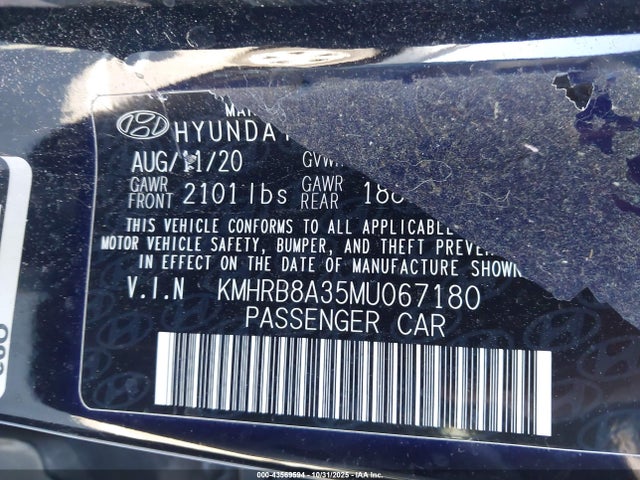 2021 HYUNDAI VENUE KMHRB8A35MU067180 Photo 8