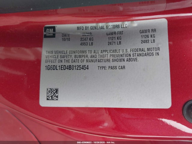 2011 CADILLAC CTS 1G6DL1ED4B0125454 Photo 8