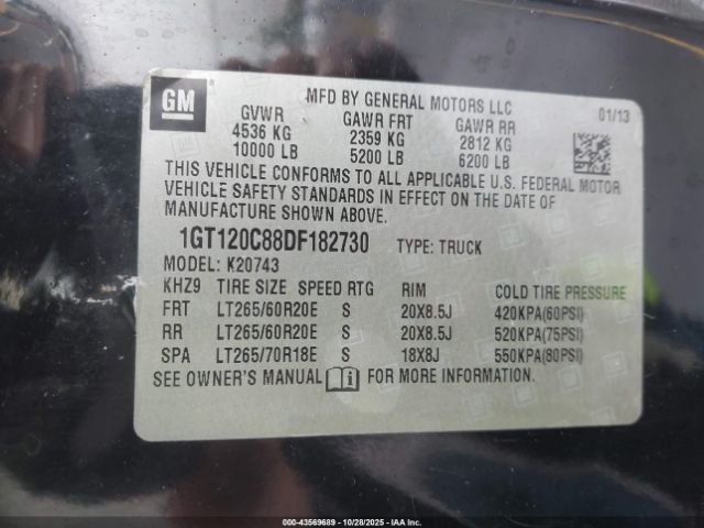 2013 GMC SIERRA 2500HD 1GT120C88DF182730 Photo 8