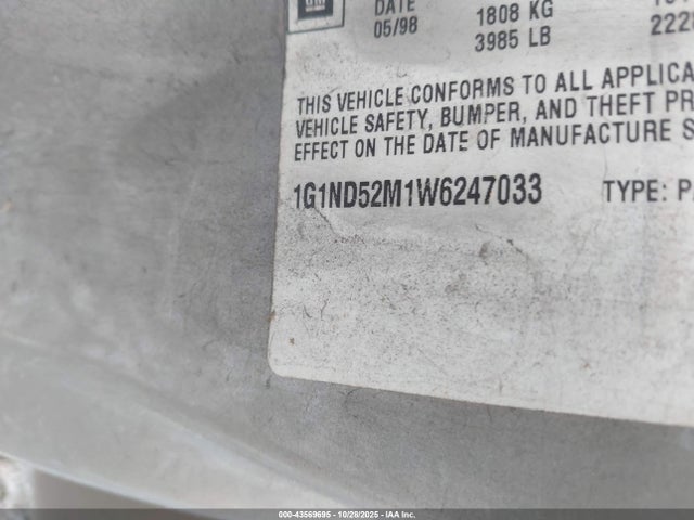 1998 CHEVROLET MALIBU 1G1ND52M1W6247033 Photo 8