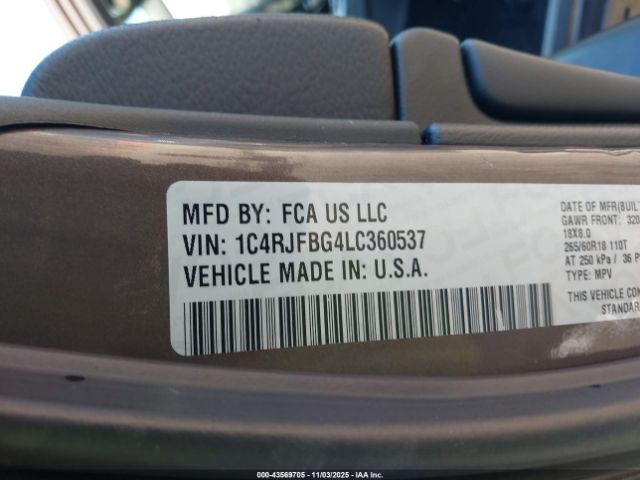 2020 JEEP GRAND CHEROKEE 1C4RJFBG4LC360537 Photo 8