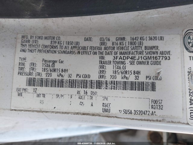2016 FORD FIESTA 3FADP4EJ1GM167793 Photo 8
