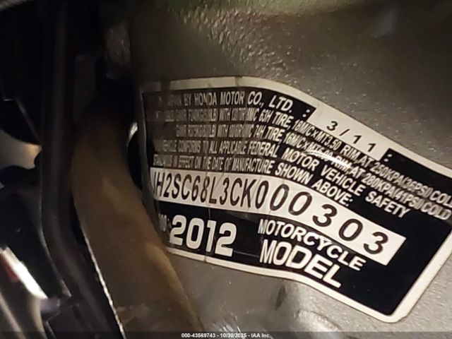 2012 HONDA GL1800 JH2SC68L3CK000303 Photo 9