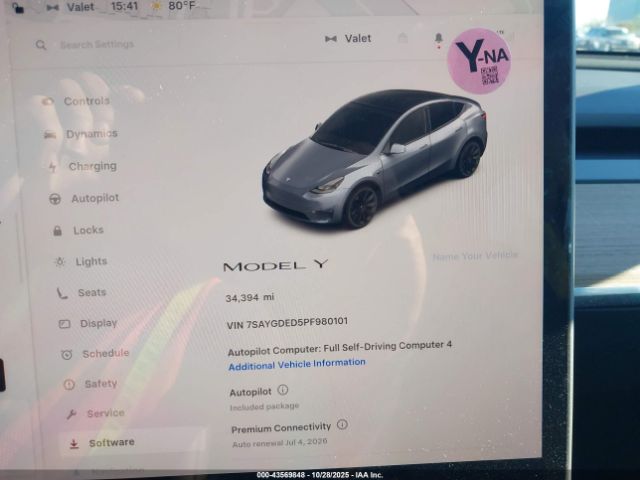2023 TESLA MODEL Y 7SAYGDED5PF980101 Photo 6