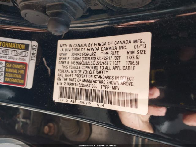 2013 HONDA CR-V 2HKRM4H52DH631960 Photo 8