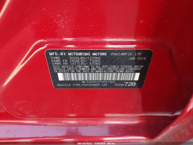 2015 MITSUBISHI MIRAGE ML32A3HJ1FH041562 Photo 8
