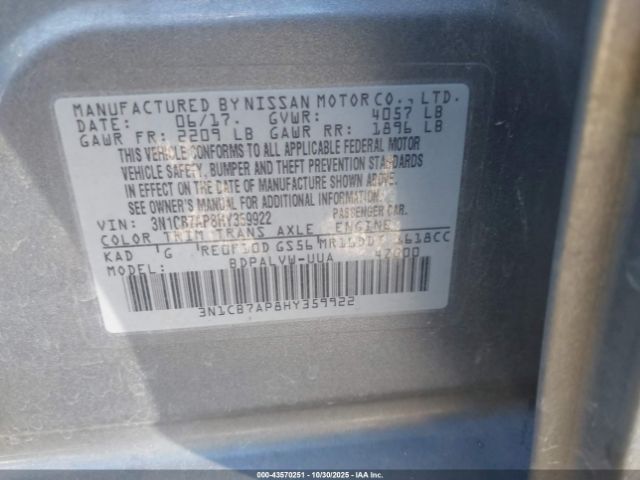 2017 NISSAN SENTRA 3N1CB7AP8HY359922 Photo 8