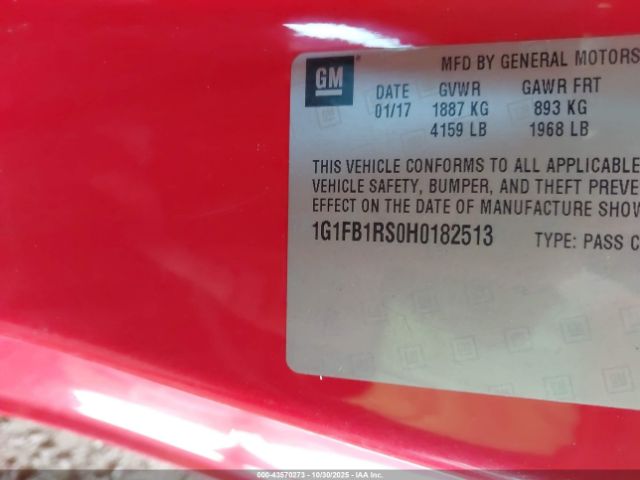 2017 CHEVROLET CAMARO 1G1FB1RS0H0182513 Photo 8