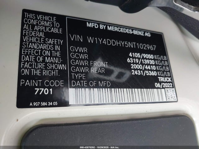 2022 MERCEDES-BENZ SPRINTER 2500 W1Y4DDHY5NT102967 Photo 8