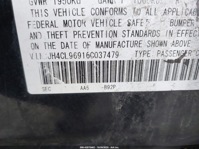 2006 ACURA TSX JH4CL96916C037479 Photo 8