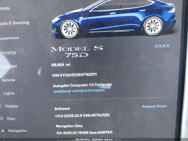 2016 TESLA MODEL S 5YJSA1E28GF162511 Photo 6