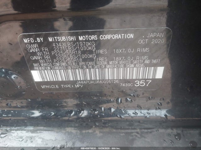 2021 MITSUBISHI OUTLANDER SPORT JA4APUAUXMU005126 Photo 8