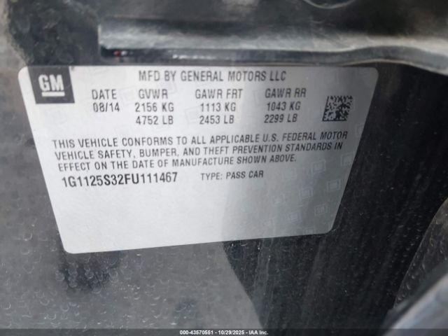 2015 CHEVROLET IMPALA 1G1125S32FU111467 Photo 8