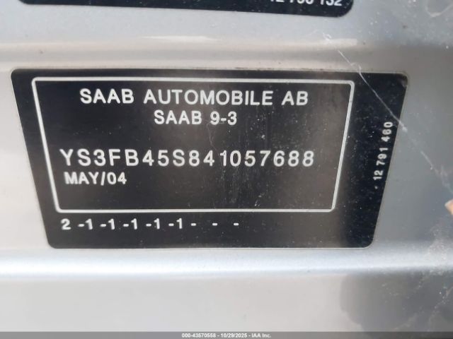 2004 SAAB 9-3 YS3FB45S841057688 Photo 8