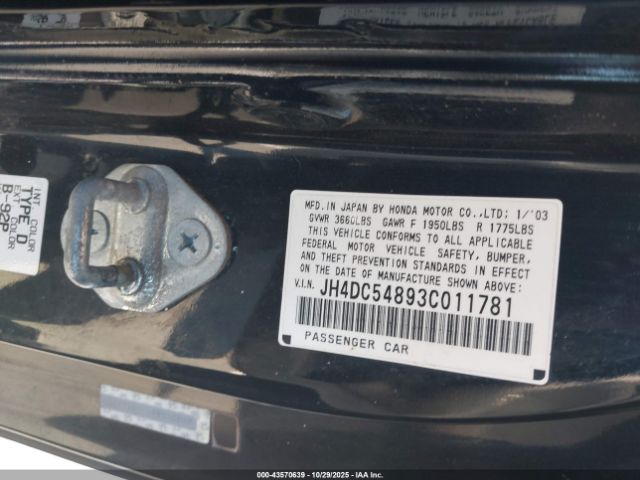 2003 ACURA RSX JH4DC54893C011781 Photo 8