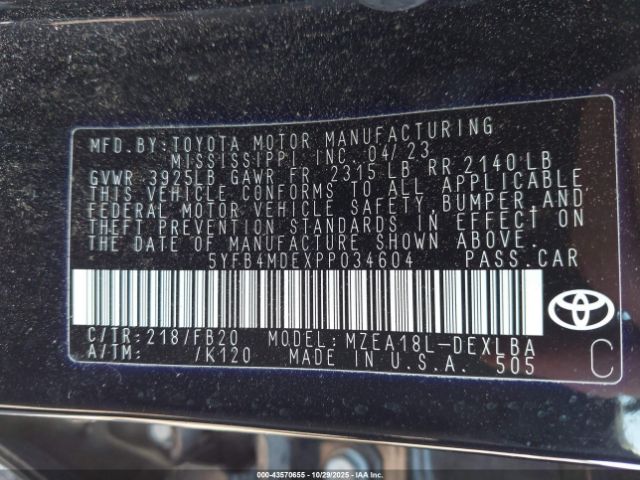 2023 TOYOTA COROLLA 5YFB4MDEXPP034604 Photo 8