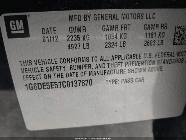 2012 CADILLAC CTS 1G6DE5E57C0137870 Photo 8