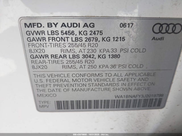 2018 AUDI Q5 WA1BNAFY3J2019798 Photo 8